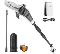 Litheli Élagueuse sur Perche avec Batterie U20-PS, Tronconneuse a Perche pour la Coupe et L’élagage des Branches (2,0Ah, Vitesse de Chaîne 8 m/s, Lame 20 cm, Accessoires Inclus)