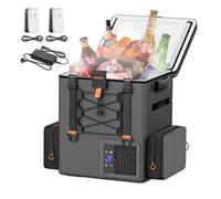 LiTHELi FrozenPack Glacière compresseur 20 l avec adaptateur AC DC 12/24 V 100/240 V pour camping, voyage, camping-car, refroidissement rapide de 15 minutes, avec 2 batteries de 4,0 Ah