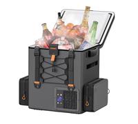 LiTHELi FrozenPack Glacière électrique Portable pour Voiture 20L, 12/24V DC 110/240V AC Réfrigérateur à Dos pour Camping, Voyage, Camping-Car, 15 Minutes de Refroidissement Rapide, sans Batterie