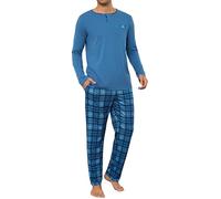 Litherday Pyjama Homme Hiver Pyjama Homme Coton à Ensembles de Pyjama Manches Longues Vêtements De Nuit pour Hommes Deux Pièces Pantalon et Haut à Carreaux