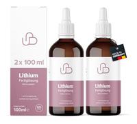 Lithium, solution d'orotate de lithium pur (pureté : > 98,5%) et d'eau très pure, 500 ppm, 2x 100 ml