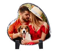 Lithographie Personnalisée Cadre Photo Ardoise Personnalisé Plaque Portrait sur Pierre pour Familles Amis Chien Chat Médaillon Photo Commémoratif Ornements de Bureau pour Anniversaire Mariage Noël