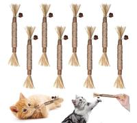 Lithyc 8 PièCes Jouet Herbe à Chat, Matatabi pour Chat,AdaptéS au Nettoyage des Dents de en IntéRieur, à La Dentition des Chatons et au Soulagement du Stress