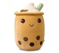 Lithyc Peluche Bubble Tea-Peluche Boba Coussin Peluche Oreiller de Thé Au Lait à Bulles Peuvent êTre UtiliséS pour comme Un Excellent Cadeau pour Les Parents et Amis (24cm - Marron)