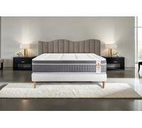 LITIER DELUXE Ensemble Trente 140 x 200 cm sommier Kit Blanc | Epaisseur : 30 cm | Confort : Equilibré