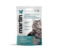 Litière Agglomérante Naturelle Chat Martin Zero Odeur 5 L - 4 Sacs de 5L - Charbon Actif & Bentonite - Anti-Odeurs, Ultra Absorbante, sans Poussière, Maison Fraîche et Saine