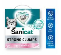 Litière agglomérante pour chats - Sanicat - Grumeaux instantanés - Oxygène actif - Neutralise les odeurs - 120 g - 10 L