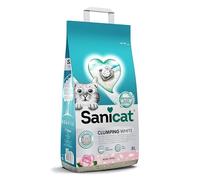 Litière agglomérante pour chats - SWAPY - Sanicat litière agglomérante blanche, parfum pétales de rose, 8 L, contrôle des odeurs