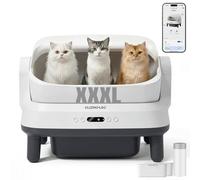 Litière Auto-Nettoyante 120L XXXL, Bac à Litière Automatique avec Application & Élimination des Odeurs, Litière Électrique pour Chat avec Protection 8-en-1, Idéal pour Grands Chats & Foyers Multi-Chat