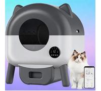 Litière auto-nettoyante avec application - Grand volume 66 L / 76 L - Capteurs sécurité - Anti-odeur - LED -Dark Gris