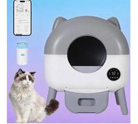 Litière auto-nettoyante avec application - Grand volume 66 L / 76 L - Capteurs sécurité - Anti-odeur - LED - Light Gris