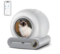 Litière auto-nettoyante extra XXL, 68 l, électrique, autonettoyante, entrée basse avec contrôle par application, capteur de sécurité, bac à litière automatique anti-odeurs pour plusieurs chats