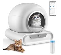 Litière auto-nettoyante extra XXL pour chat - 65 l - Électrique autonettoyante - Avec contrôle par application - Safe Alert Smart Health Monitor - Pour 2 chats - Plusieurs chats