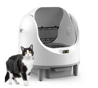 Litière auto-nettoyante pour chat ouverte, taille XXL, contrôlée par application avec 9 capteurs de sécurité, anti-odeur, fond anti-fuite, pour plusieurs chats, litière électrique