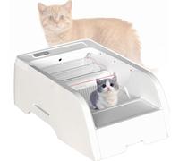 Litière automatique autonettoyante pour chat avec contrôle intelligent par application, design ouvert pour un accès facile, sécurité anti-pincement et élimination des odeurs pour animaux de compagnie