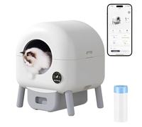 Litière automatique autonettoyante pour chat avec contrôle intelligent par application, surveillance vidéo et suivi du poids, deux filtres pour éliminer les odeurs, idéal pour les maisons à plusieurs
