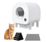 Litière automatique autonettoyante pour chat avec contrôle par application, élimination des odeurs et fonctions de sécurité pour les foyers multi-chats