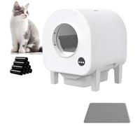 Litière automatique autonettoyante pour chat pour maisons multi-chats, capteurs infrarouges et de poids, contrôle par application, éliminateur d'odeurs, grande capacité, comprend des sacs et un tapis