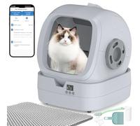 Litière automatique pour chat autonettoyante - Contrôle par application et surveillance du poids - Ultra silencieuse, convient aux chats et chatons de taille moyenne - Litière anti-pincement sûre