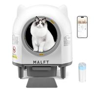 Litière automatique pour chat de 90 L, avec contrôle WiFi/Smart App, mode nuit, système de sécurité anti-pincement pour plusieurs chats, comprend un tapis de qualité supérieure et des sacs à déchets