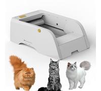Litière autonettoyante, boîte à litière automatique pour chat avec contrôle intelligent par application, élimination des déchets sans odeur, fonctions de sécurité anti-pincement