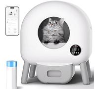 Litière autonettoyante pour chat - 100 l - Contrôle par application - Grande capacité - Alerte sûre - XXL - Pour grands chats
