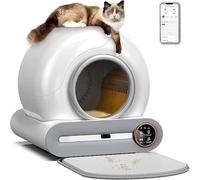 Litière autonettoyante pour chat avec isolation automatique des odeurs, protection de sécurité intégrée, contrôle par application, extra large pour plusieurs chats, tapis inclus