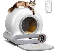 Litière autonettoyante pour chat - Contrôle automatique par application - WiFi pour un nettoyage facile - Avec sacs poubelle et tapis - Idéal pour les chats intelligents