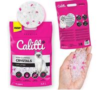 Litière - Calitti - Premium Crystals - Silicate antibactérien - 3,8 l - Contrôle des odeurs