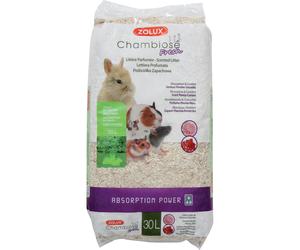 Litière chambiose parfumée "Pivoine groseille" pour rongeur Zolux Beige 30 L