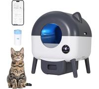Litière Chat Autonettoyante 66L, Bac à Litière Automatique avec Application, Capteurs De Sécurité Anti-Pincement, 6 Lumières Ambiantes Réglables, Toilette Intelligente pour Chats, Silencieuse