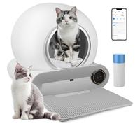 Litiere Chat Autonettoyante, Bac à Litière Autonettoyante,Bac Litière Intelligent Chat,Robot Litière pour Chat, avec Sacs à Ordures Tapis,pour Plusieurs Chats