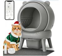 Litiere Chat Autonettoyante, Capteur Infrarouge, Boîte à arômes /Moniteur de Santé/Nettoyage Facile, Contrôle APP, Gris