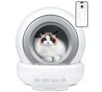 Litière Chat Autonettoyante XXL 65L, Emphsism Bac à Litière Autonome, Capteur Infrarouge, 8cm pour Chatons et Chats Âgés, Silencieuse à 35 DB, Neutralisation des Odeurs, Contrôle Via Application