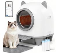 Litière Chat AutonettoyanteTRIUMPHKEYK,Bac à Litière Automatique, Anti-Fuite / 9 Capteurs Anti-coincement/Triple Désodorisation, Contrôle APP, Capacité de 90L, Adapté aux Familles avec Multi-Chats