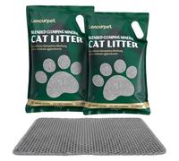 Litière chat minérale avec tapis Litière agglomérante sans parfum et poussière - 13 6 kg