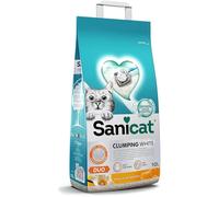 Litière chat minérale blanche agglomérante 10 L parfum vanille mandarine, contrôle odeurs, absorption rapide