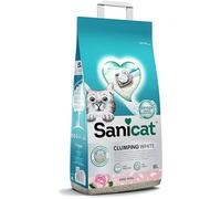 Litière chat minérale blanche agglomérante 8 L parfum pétales de rose, contrôle odeurs, absorption rapide, naturelle