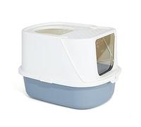 Litière couverte grande litière pour chat à capuchon fermée et amovible, 57 cm × 43,6 cm × 38,2 cm (couleur : bleu)