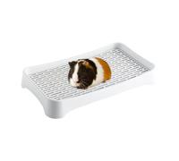 Litière d'angle pour lapins et cochons d'Inde | Toilettes en polypropylène de 33 cm avec grille d'évacuation pour lapins, cochons d'Inde, furets, chinchillas pour