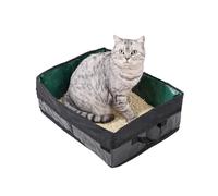 Litière de voyage pour chat - Pliable avec système de contrôle des odeurs - Anti-fuite - Facile à installer - Bac portable pour les voyages en voiture - Placement intérieur