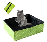 Litière de Voyage pour Chat Pliable - Boîte Portatif, Bac Durable et Etanche pour Intérieur, Extérieur, Camping - Vert, 40 * 30cm