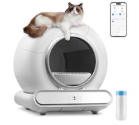 Litière électrique auto-nettoyante pour chat - 65 l + 9 l - XXL - Avec détecteur infrarouge et capteurs de poids, désodorisation électrolytique, silencieuse et fermée