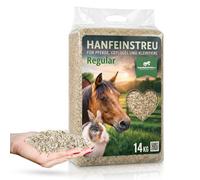 Litière en chanvre pour petits animaux, poules et chevaux, 140 l, produit 100 % naturel, extrêmement absorbant, faible poussière, anti-odeur, durable et durable