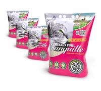 Litière en silice à cristaux fins avec charbon actif, ultra absorbante, anti-odeurs, sans poussière, lot de 4 x 3,7 L