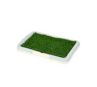 Litière gazon synthétique chien toilette portable à pelouse tiroir à déjection crème bleu gris