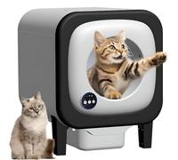 Litière intelligente autonettoyante pour chat avec contrôle par application et surveillance du temps, solution d'élimination des odeurs de grande capacité pour les foyers multi-chats