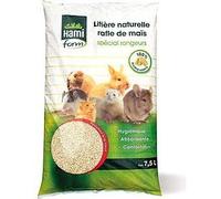 Litière naturelle - HAMI FORM - Rafle maïs - Parfumée à la fraise - 7,5L - Biodégradable