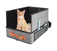 Litière Portable - Litière de Voyage pour Chat,Toilette Étanche Facile à Transporter avec Couvercle et Poignée - pour Road Trip, Avion Et Voiture