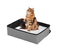 Litière portable pour chat - Pliable et étanche - Bac à litière compact et anti-fuite pour les voyages, la voiture, le camping, les séjours à l'hôtel, les chatons